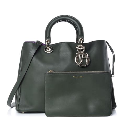 green christian dior tote bag